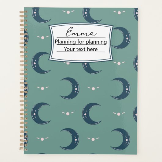Personalized Moon Pattern Planner 8.5x11 Planer (Vorderseite)