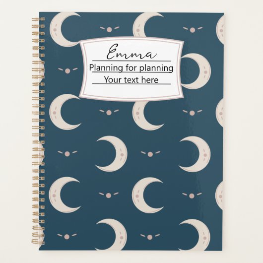 Personalized Moon Pattern Planner 8.5x11 Planer (Vorderseite)