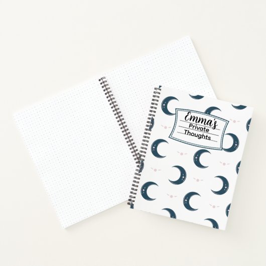 Personalized Moon Pattern Spiral Notebook 8.5x11 Notizblock (Innenseite)