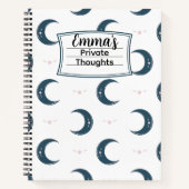 Personalized Moon Pattern Spiral Notebook 8.5x11 Notizblock (Vorderseite)