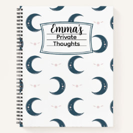 Personalized Moon Pattern Spiral Notebook 8.5x11 Notizblock