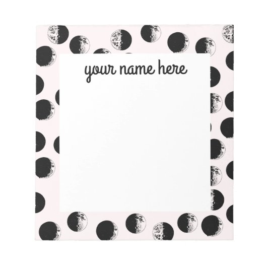 Personalized Moon phase notepad Notizblock (Vorderseite)