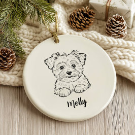 Personalized Morkie Dog Christmas Keramik Ornament