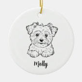 Personalized Morkie Dog Christmas Keramik Ornament (Vorne)