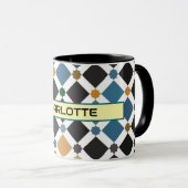 Personalized Moroccan Zellige Pattern Mug – Custom Tasse (VorderseiteRechts)