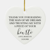 Personalized Mother-in-Law Wedding Gift Heart Keramik Ornament (Hinten)