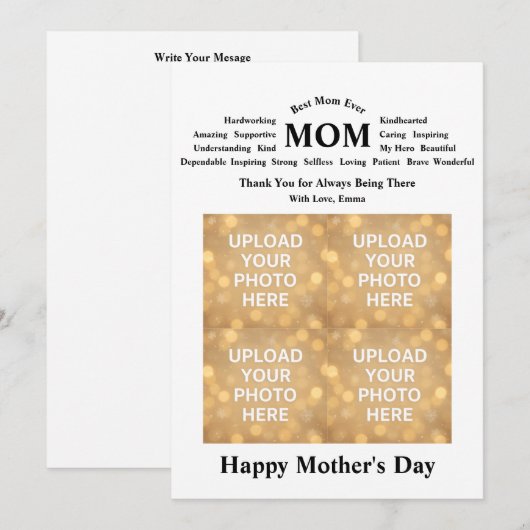 Personalized Mother’s Day Card Einladung (Vorne/Hinten)