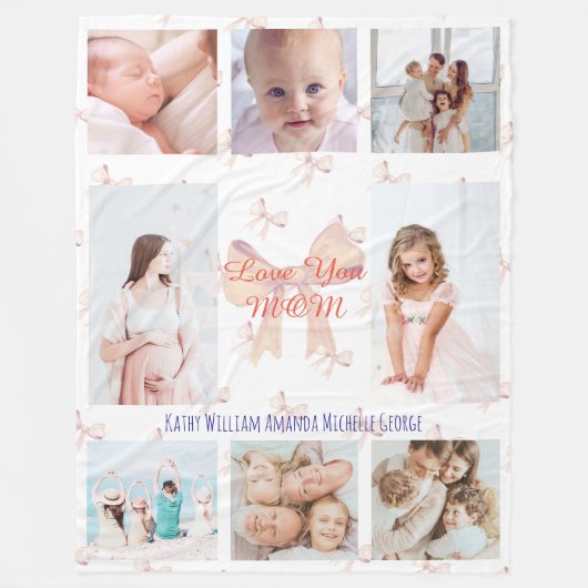 Personalized Mother’s Day Photo Gift for Mom Fleecedecke (Vorderseite)