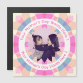 Personalized Mother’s Day Pink Star Mom Photo Card Magnetkarte (Vorne/Hinten)