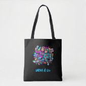 Personalized Mother & Son Graffiti Art Black Tote Tasche (Vorderseite)
