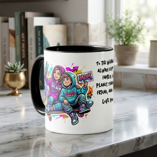 Personalized Mother & Son Graffiti Art Coffee Mug Tasse