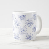 Personalized Mothers Day Blue Flowers Floral Jumbo-Tasse (Vorderseite Rechts)
