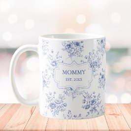 Personalized Mothers Day Blue Flowers Floral Kaffeetasse