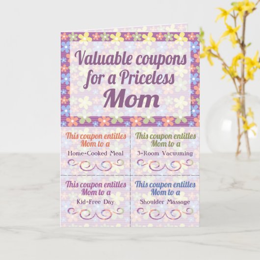 Personalized Mother's Day Coupons Karte (Gelbe Blume)
