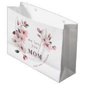 Personalized Mothers Day Gift Bag for Mom Große Geschenktüte (Vorderseite Schrägansicht)