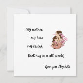Personalized Mother's Day Mom's Hug Flat Card (Vorderseite)
