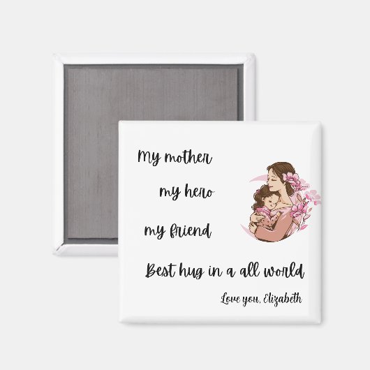 Personalized Mother's Day Mom's Hug Magnet (Vorderseite/Rückseite)