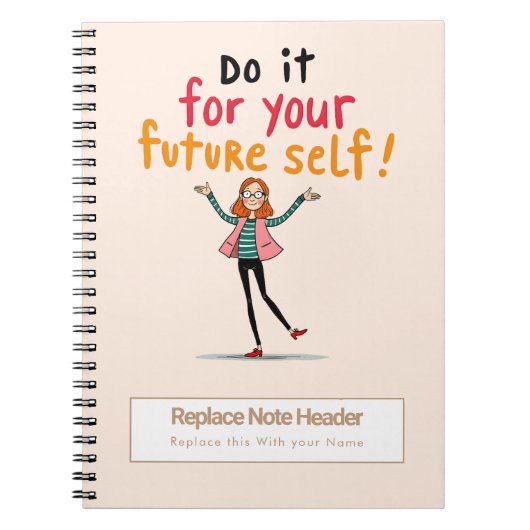 Personalized Motivational Notebook Notizblock (Vorderseite)