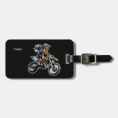 Personalized Motocross Luggage Tag Gepäckanhänger (Vorderseite horizontal)