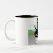 Personalized Motorcycle - Female Cartoon Zweifarbige Tasse (Links)