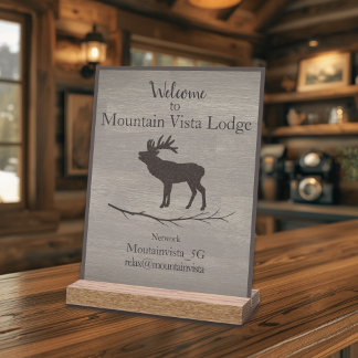 Personalized Mountain Lodge Guest WiFi Sign Acrylschild