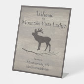 Personalized Mountain Lodge Guest WiFi Sign Sockelschild (Vorderseite)