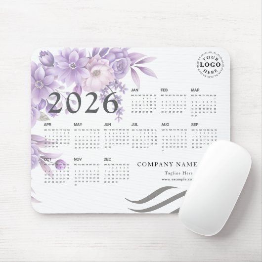 Personalized Mouse Pad with Full 2026 Calendar Mousepad (Mit Mouse)