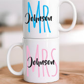 Personalized Mr. & Mrs. Mug Gift for Her and Him Kaffeetasse