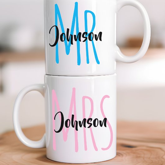 Personalized Mr. & Mrs. Mug Gift for Her and Him Kaffeetasse