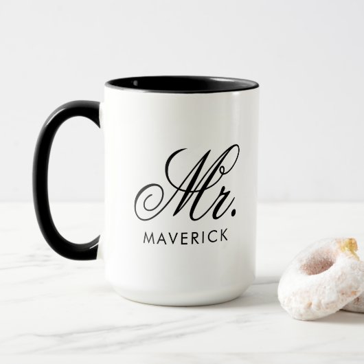 Personalized Mr Name Combo Mug Custom Text Gift Tasse (Mit Donut)