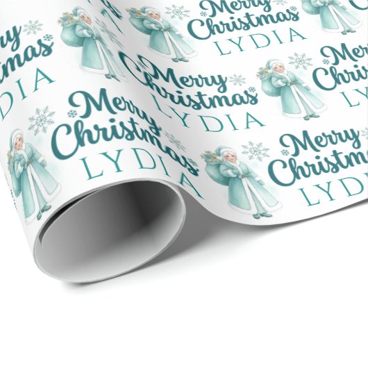 Personalized Mrs. Claus Wrapping Paper Geschenkpapier (Rolleneckpunkt)