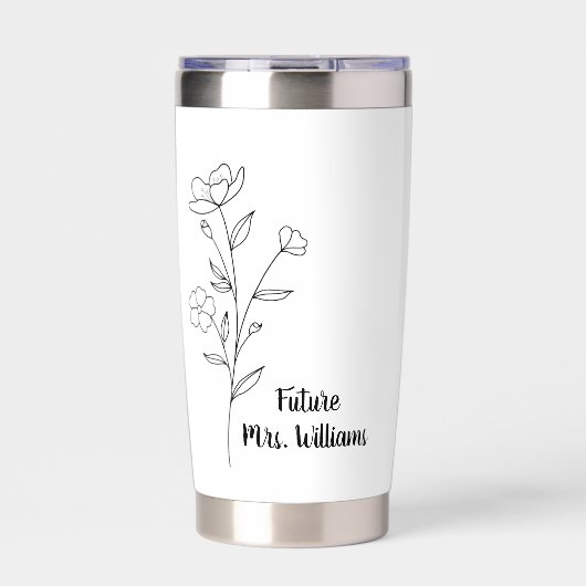 Personalized Mrs Gifts for the bride to be cup wit Thermobecher (Vorderseite)