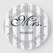 Personalized Mrs. on a Große Wanduhr (Vorderseite)