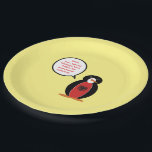 Personalized Ms. Penguin Albania Party Pappteller<br><div class="desc">Ms. Penguin visits Albania wearing a vest with the Albanian flag to celebrate cultural pride, heritage, and ancestry. She joins birthdays, retirement parties, and family reunions, as well as Penguin Awareness Day (Jan 20) and World Penguin Day (Apr 25). Add your message in her speech bubble on these personalized party...</div>