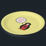 Personalized Ms. Penguin Albania Party Pappteller<br><div class="desc">Ms. Penguin visits Albania wearing a vest with the Albanian flag to celebrate cultural pride, heritage, and ancestry. She joins birthdays, retirement parties, and family reunions, as well as Penguin Awareness Day (Jan 20) and World Penguin Day (Apr 25). Add your message in her speech bubble on these personalized party...</div>