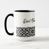 Personalized Mug Black Lace Floral Slogan  Tasse (Links)