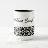 Personalized Mug Black Lace Floral Slogan  Tasse (Zentrum)