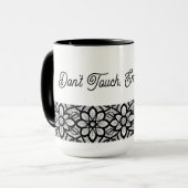 Personalized Mug Black Lace Floral Slogan  Tasse (Vorderseite Links)