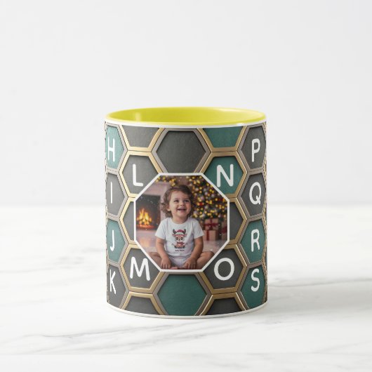 Personalized Mug with Custom Kid Photo A-Z letters Tasse (Zentrum)