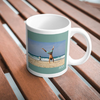 Personalized mug with photo, text and year kaffeetasse