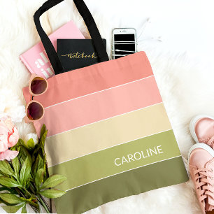 Personalized Multi Color Block Stripes Art Pattern Tasche