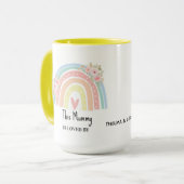 Personalized Mum's Rainbow & Floral Mug Tasse (Vorderseite Links)
