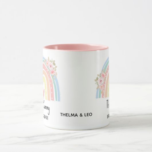 Personalized Mum's Rainbow & Floral Name Mug Tasse (Zentrum)