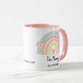 Personalized Mum's Rainbow & Floral Name Mug Tasse (VorderseiteRechts)