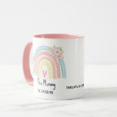 Personalized Mum's Rainbow & Floral Name Mug Tasse (Vorderseite Links)