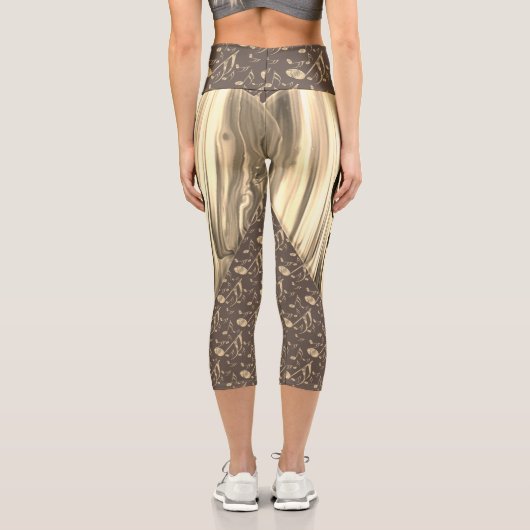 Personalized Music Note Guitar Pick  Capri Leggings (Rückseite)