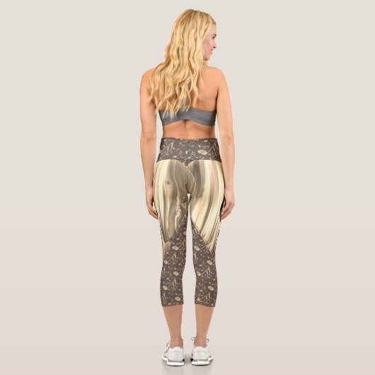 Personalized Music Note Guitar Pick  Capri Leggings (Rückseite)