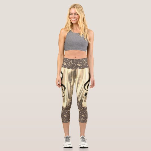 Personalized Music Note Guitar Pick  Capri Leggings (Vorderseite)