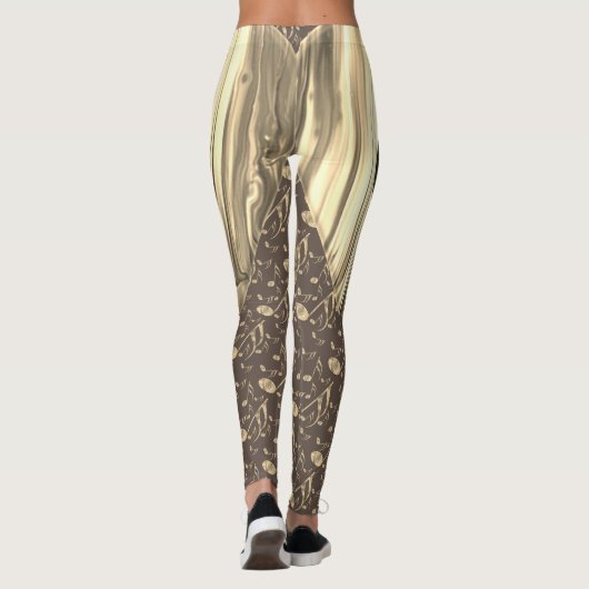 Personalized Music Note Guitar Pick Leggings (Rückseite)