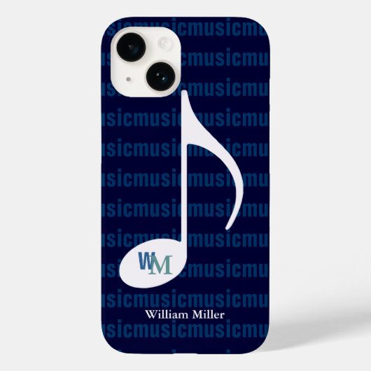 personalized music note striped Case-Mate iPhone hülle (Rückseite)